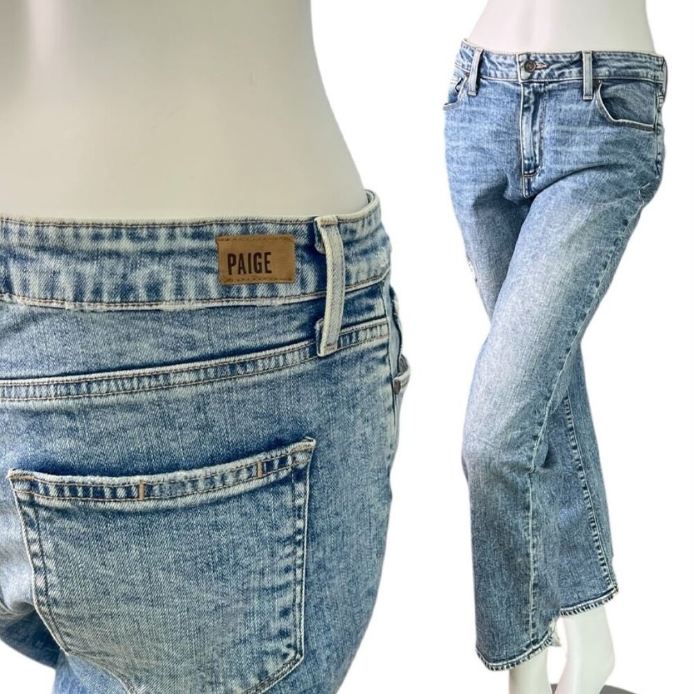 Paige Noella Denim Jeans Acid Washed Jaylene Wash Straight Leg $249 Size 28